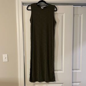 Nicole Miller Olive Green Sleeveless Maxi Dress